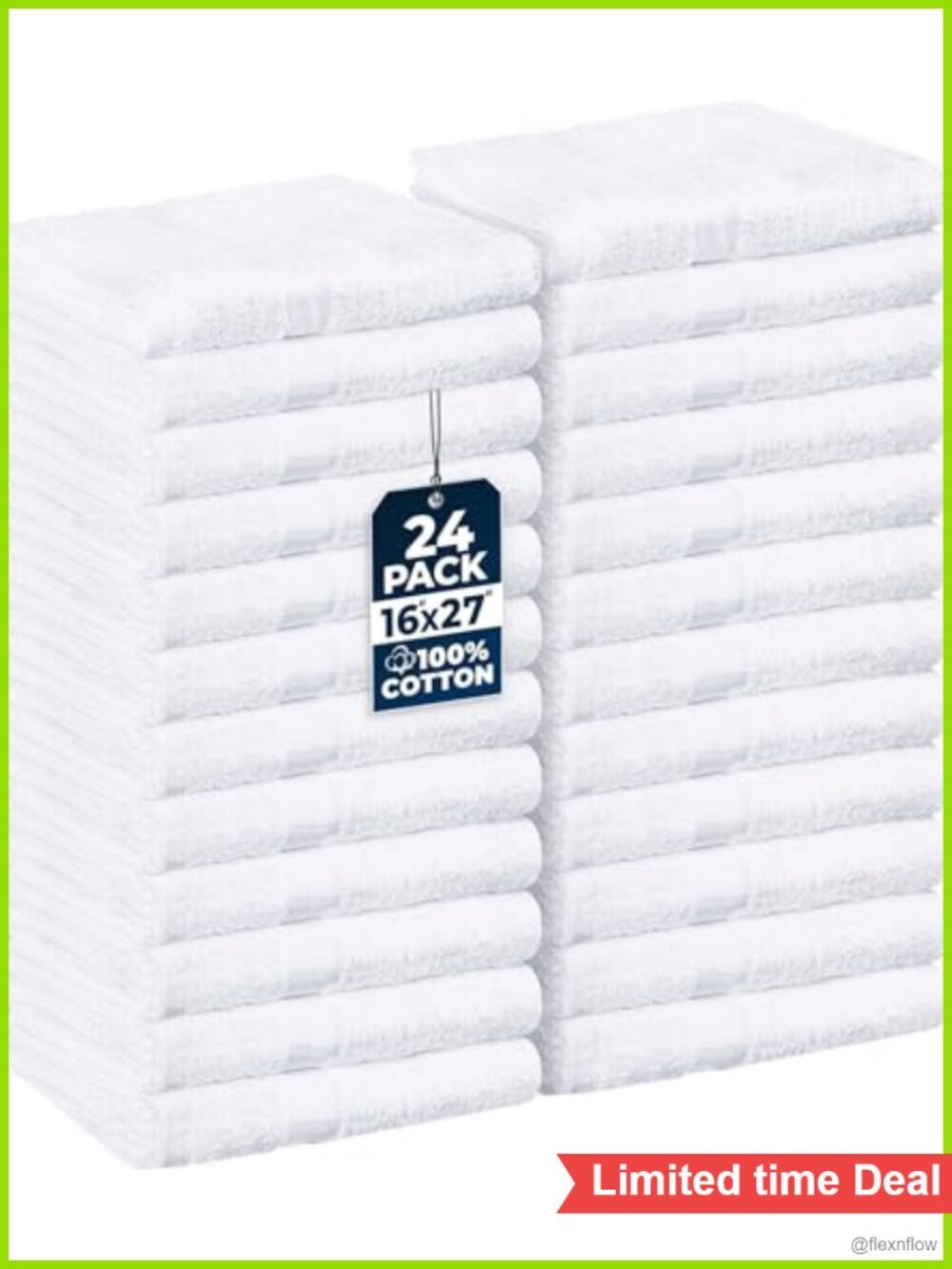 100% Cotton Salon Towels 24 Pack 16x27 Hair Drying Hand Towels